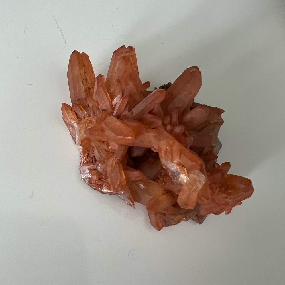 Tangerine Quartz Crystal Cluster Natural Orange Mineral Specimen Palm Size